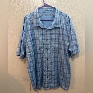 Under Armour Light Blue Plaid Casual Shirt